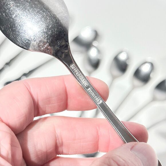 VTG 60s Reed & Barton Flatware 49 Set MODERN PROVINCIAL Mirrorstele Stainless - Picture 16 of 16